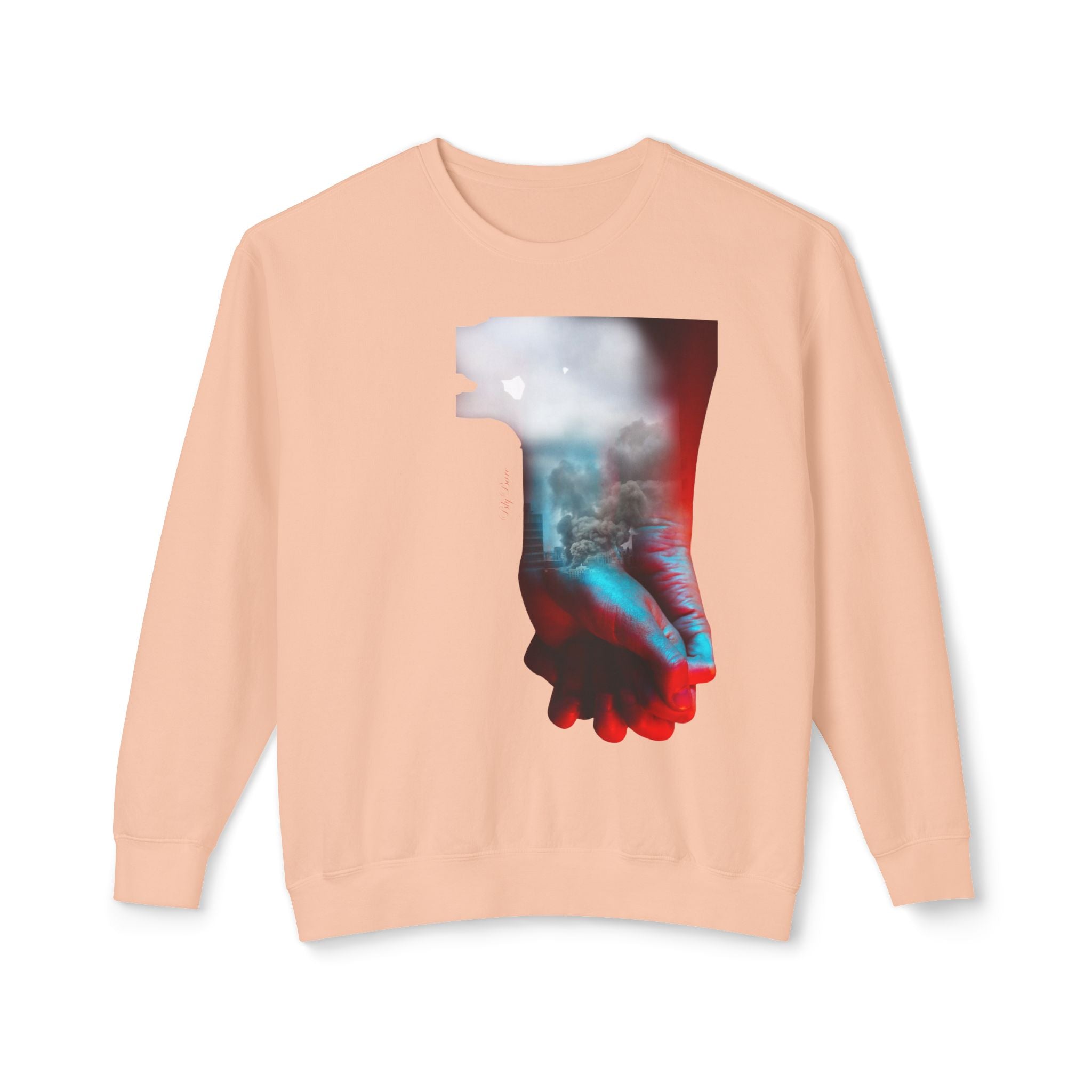 Sudadera unisex ligera con cuello redondo - Hand in Hand
